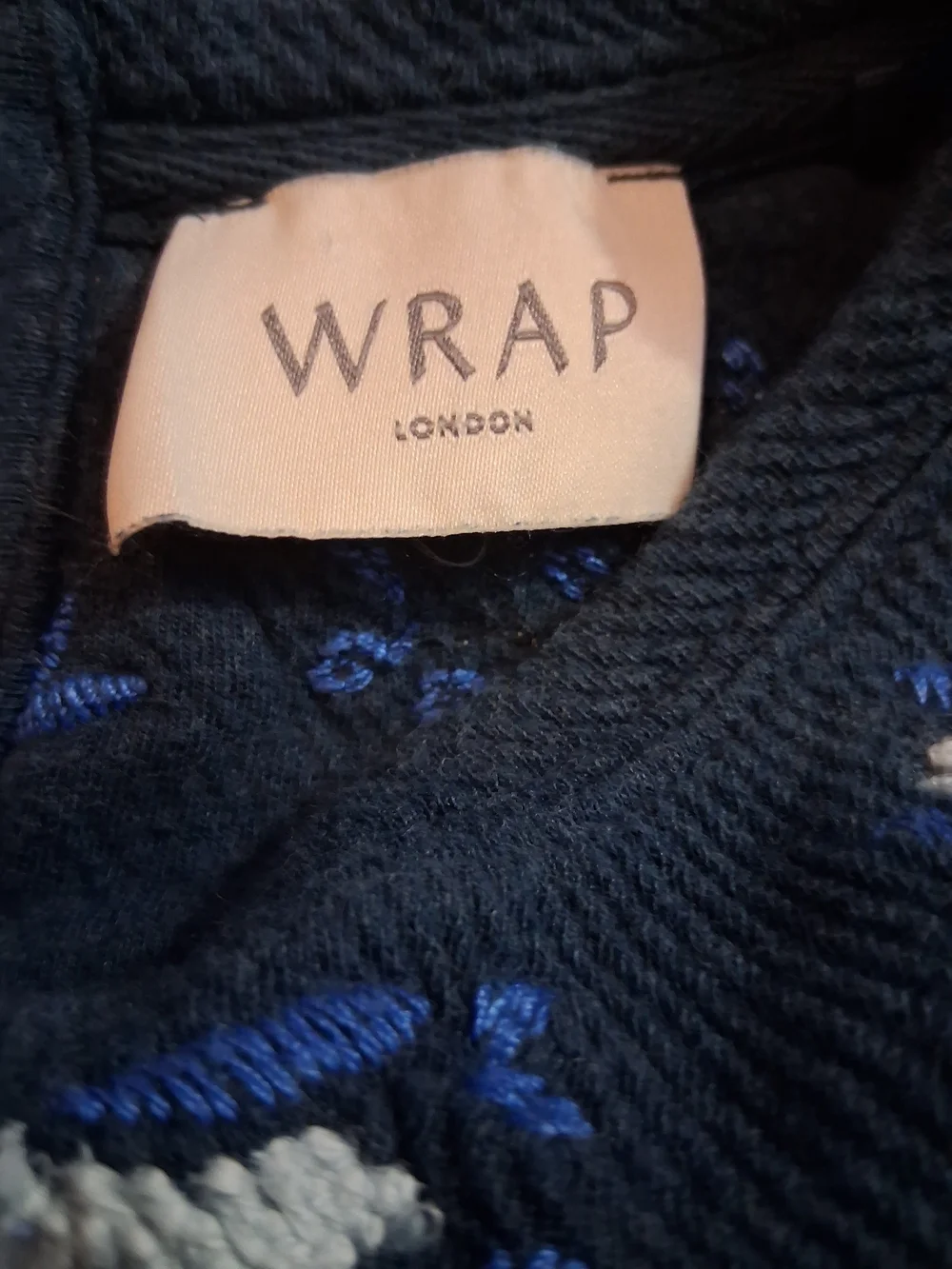 Wrap London Blue Floral Crewneck Sweater with White & Blue  Embroidery - Picture 6 of 7